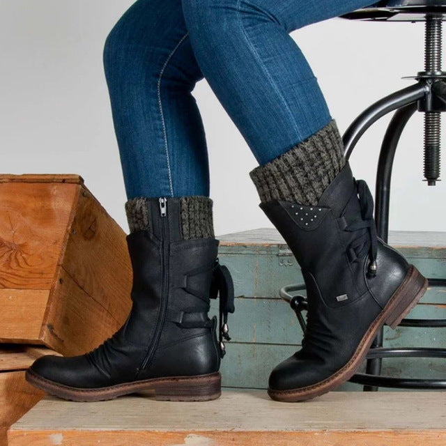 Bottes d’Hiver Élégantes – Mi-Mollet